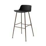 Rely Bar + Counter Low Backrest Stool: HW86 + HW81 + Bar (HW86) + Black + Bronzed