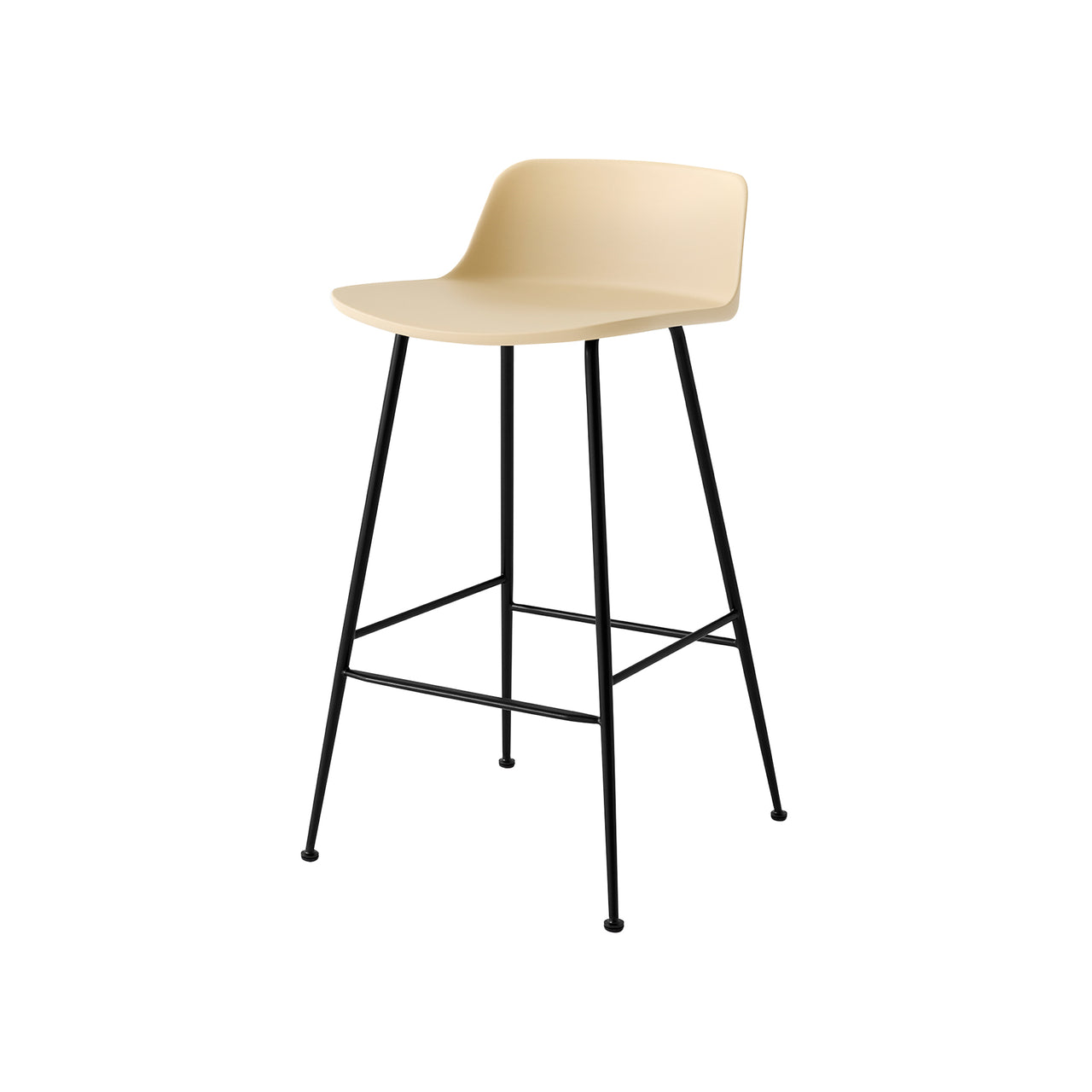 Rely Bar + Counter Low Backrest Stool: HW86 + HW81 + Counter (HW81) + Beige Sand + Black