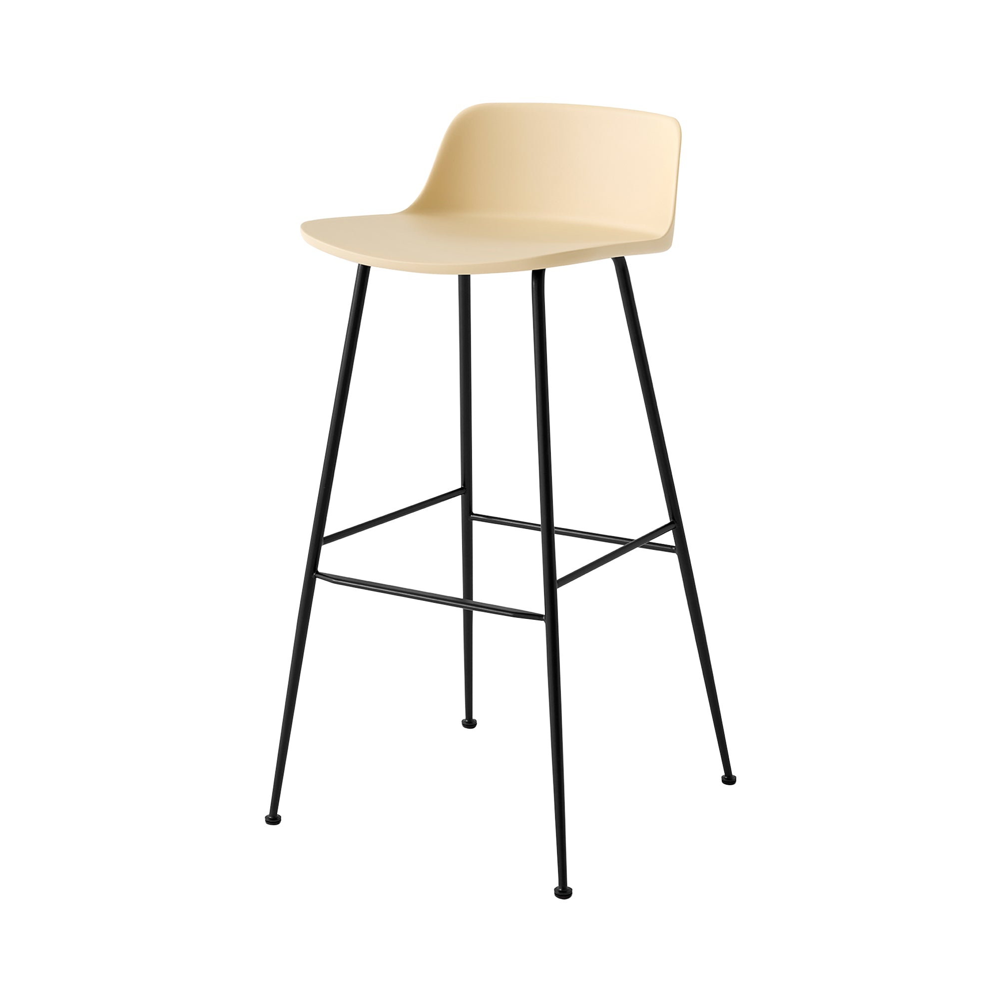 Rely Bar + Counter Low Backrest Stool: HW86 + HW81 + Bar (HW86) + Beige Sand + Black