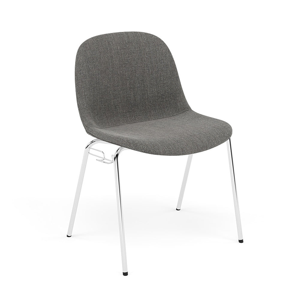 Fiber Side Chair: A-Base with Linking Device & Felt Glides + Recycled Shell + Upholstered