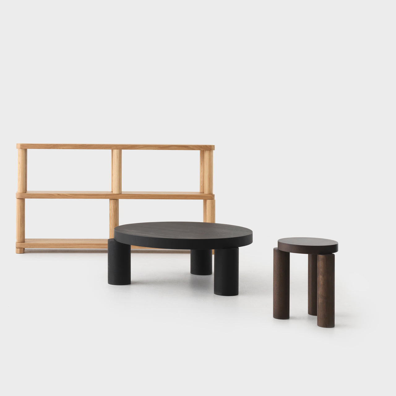 Offset Stool + Side Table