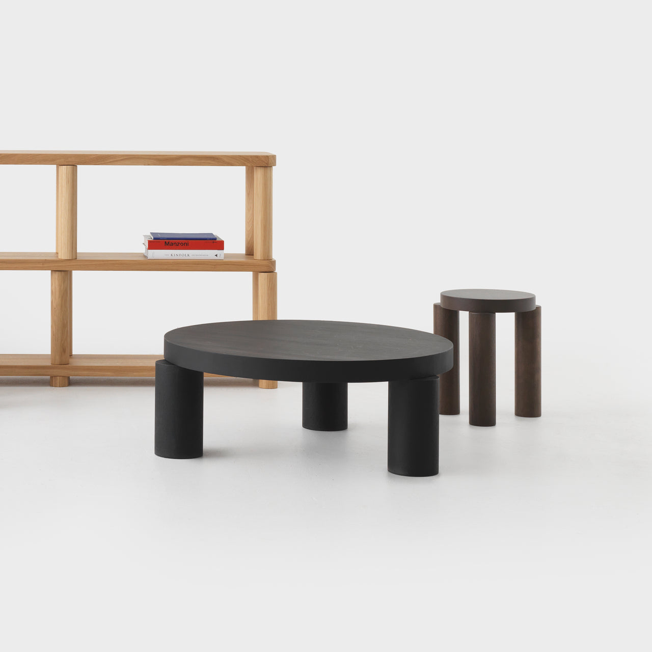 Offset Stool + Side Table