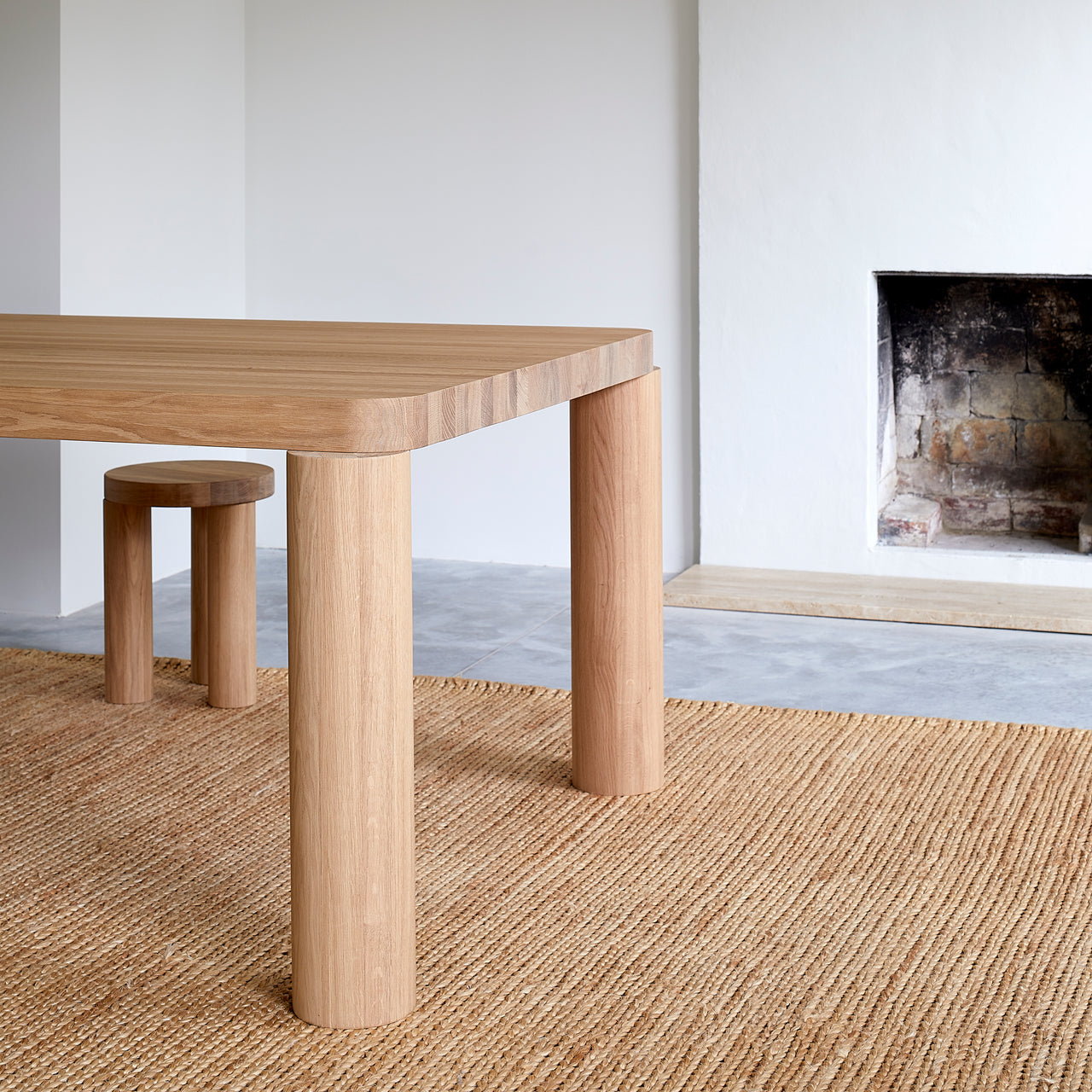 Offset Stool + Side Table