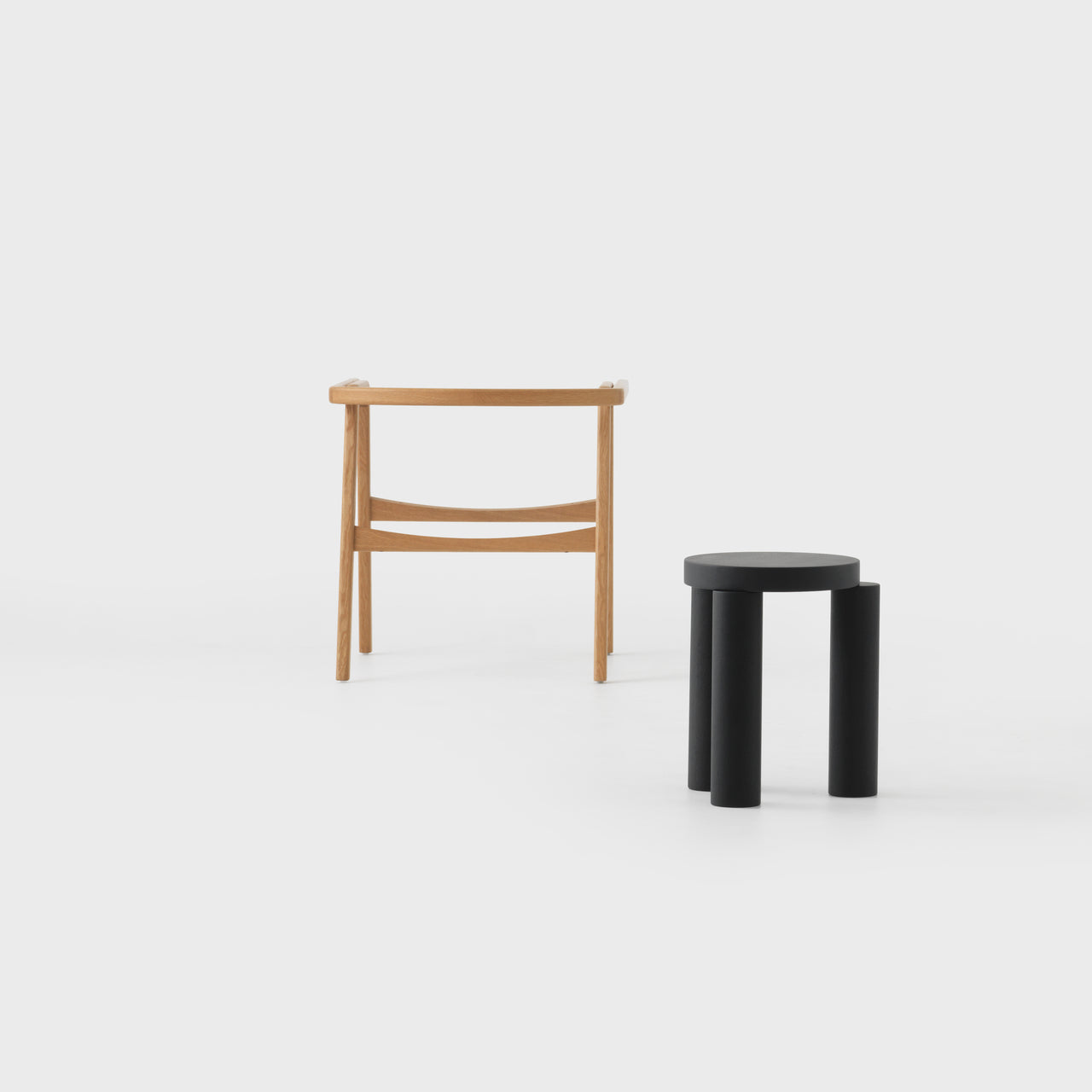 Offset Stool + Side Table