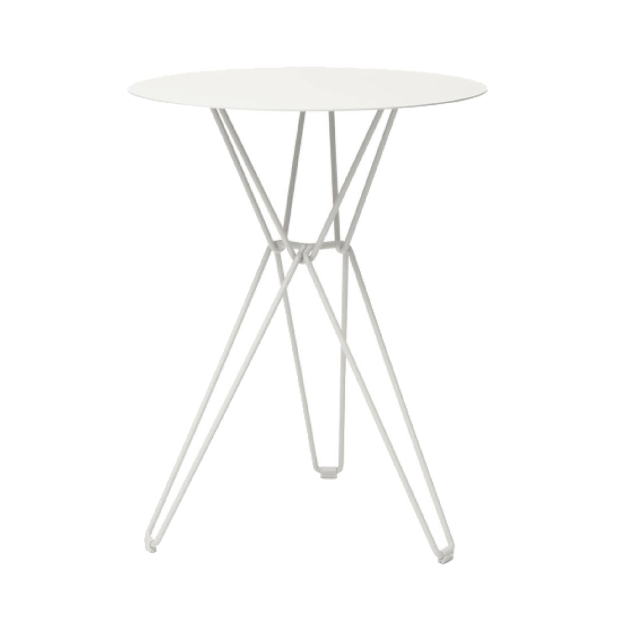 Tio Bar Table: Round + White Metal