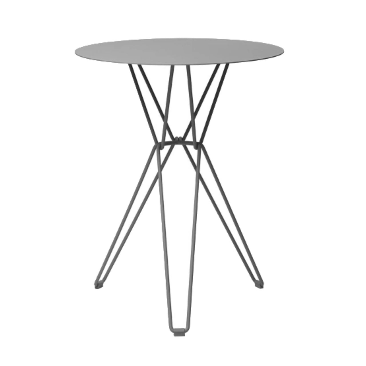 Tio Bar Table: Round + Stone Grey Metal