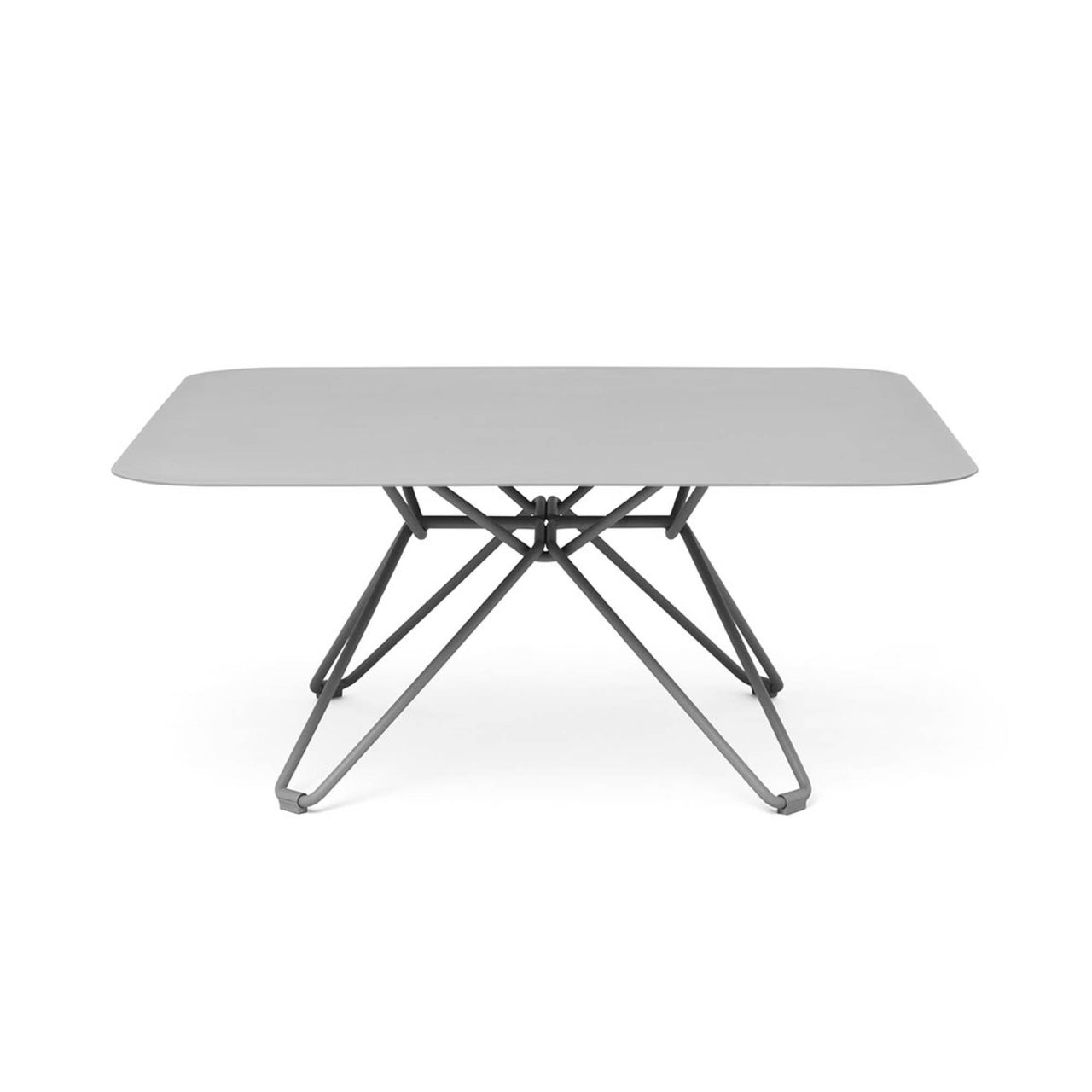 Tio Coffee Table: Square + Stone Grey Metal