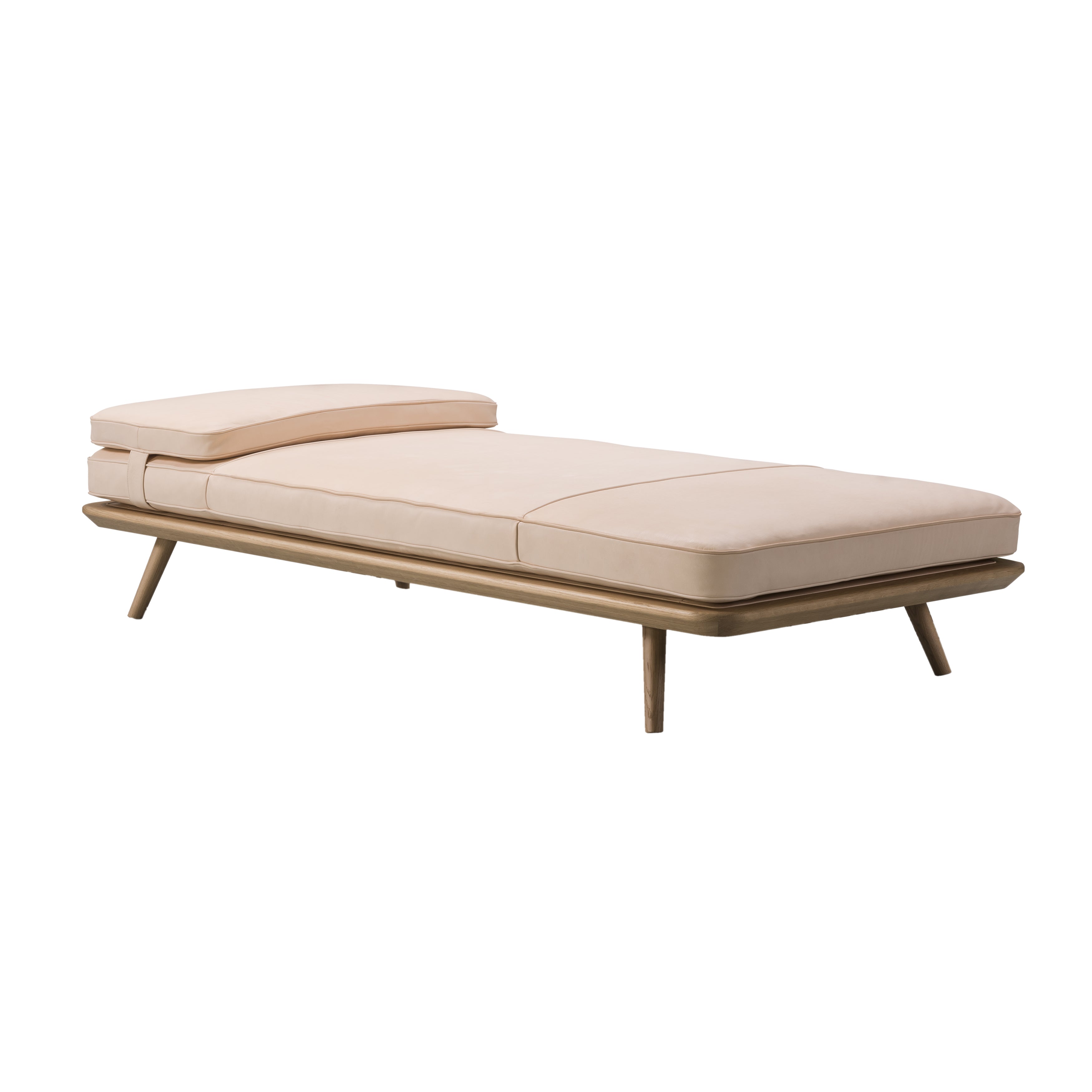 Spine Daybed: With Cushion + Lacquered Oak