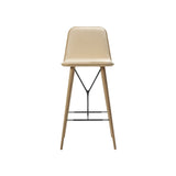 Spine Bar + Counter Stool with Back: Wood Base + Counter + Lacquered Oak