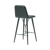 Spine Bar + Counter Stool with Back: Wood Base + Bar + Black Lacquered Ash