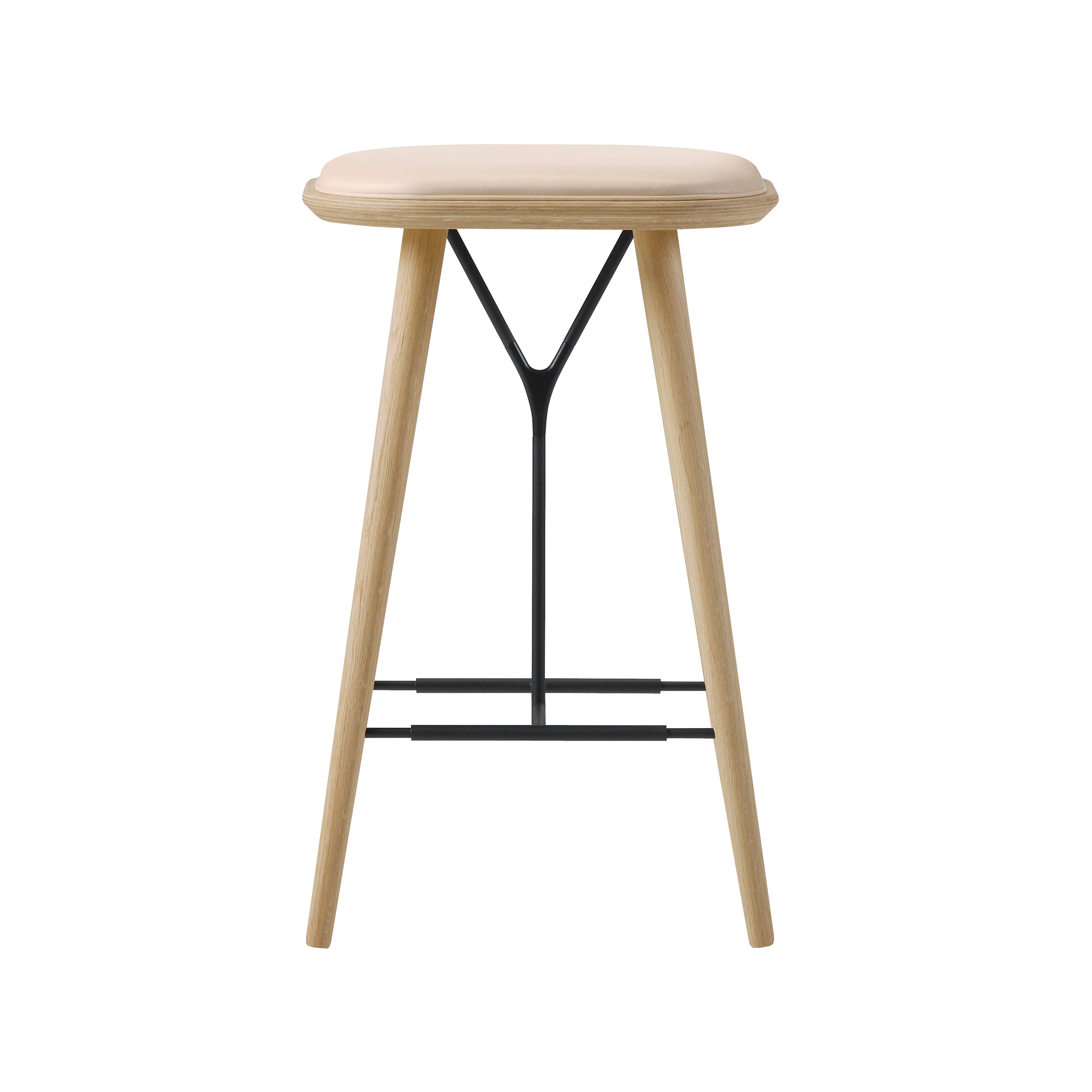 Spine Bar + Counter Stool: Wood Base + Counter + Lacquered Oak