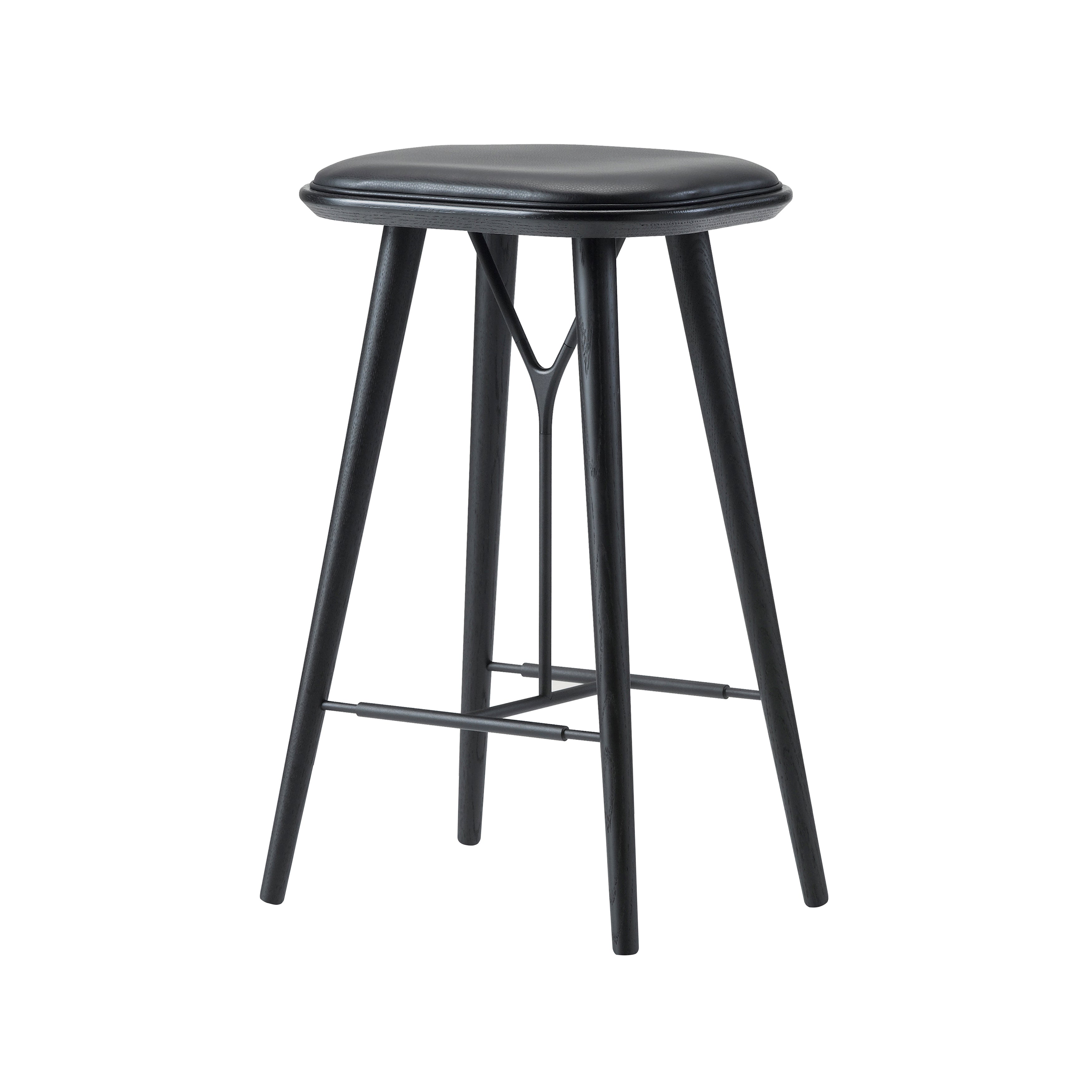 Spine Bar + Counter Stool: Wood Base + Counter + Black Lacquered Ash