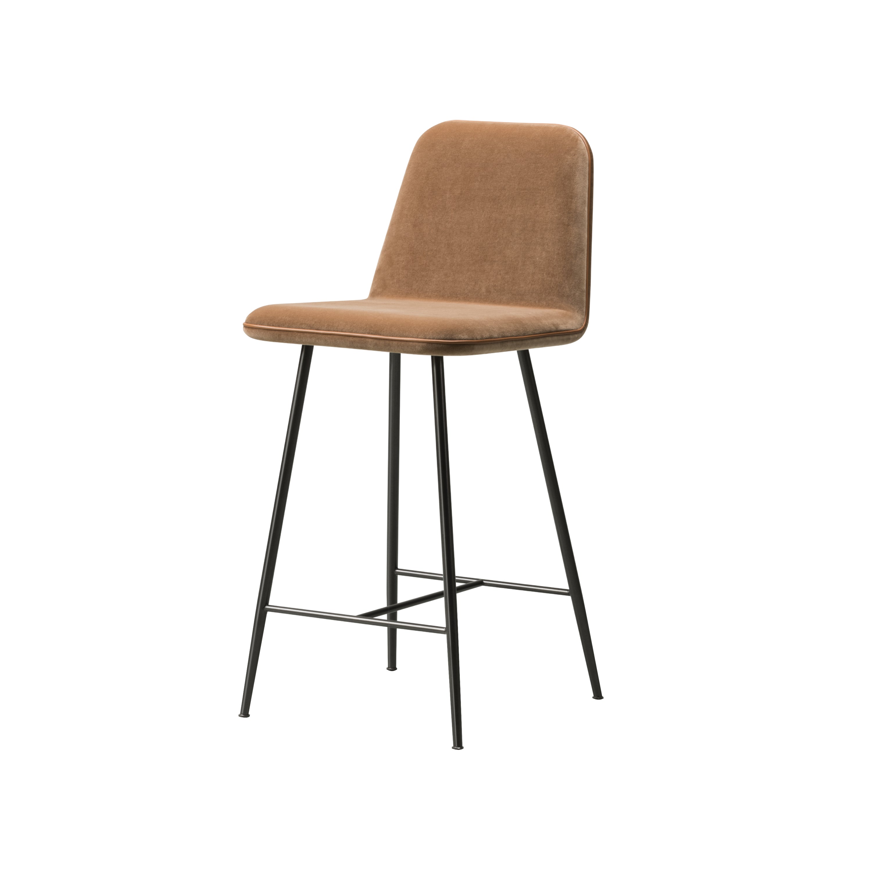 Spine Bar + Counter Stool with Back: Metal Base + Counter