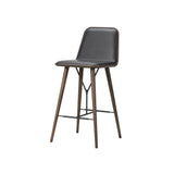 Spine Bar + Counter Stool with Back: Wood Base + Counter + Smoked Stained Lacquered Oak