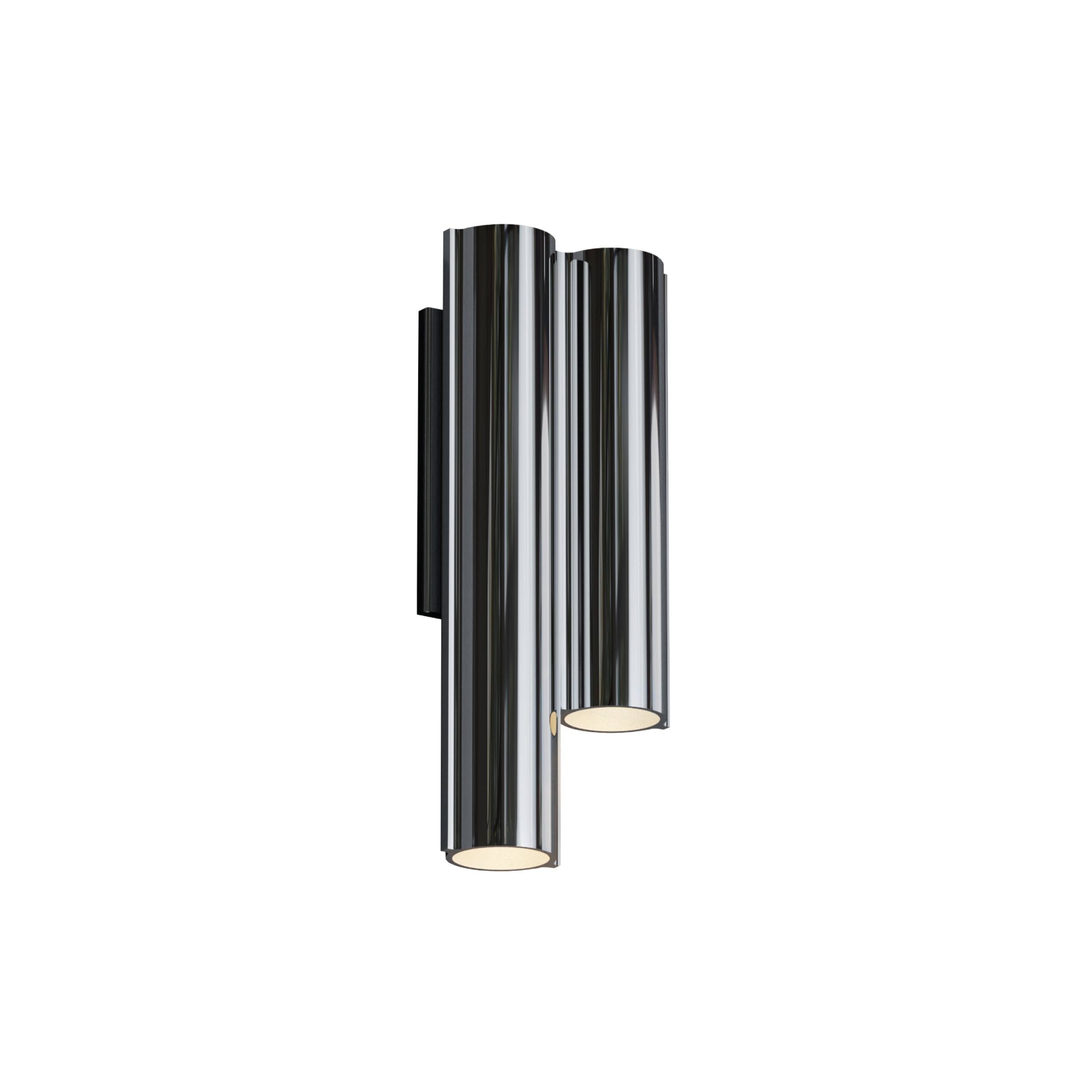 Silo 2WC Wall Light: Downlight with Uplight + Mirror Polished Aluminum