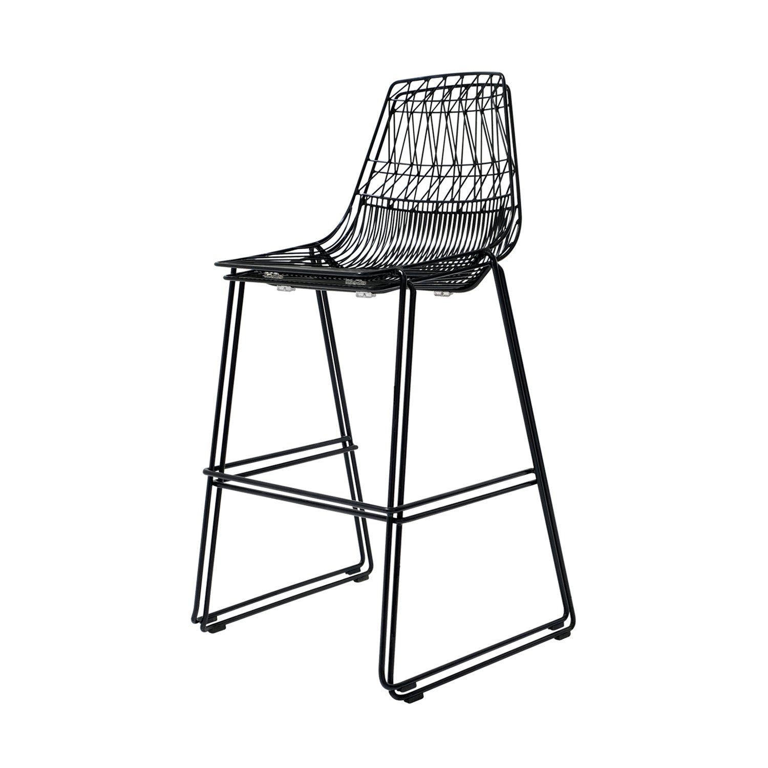 Lucy Stacking Bar + Counter Stool: Bar + Black + Without Seat Pad