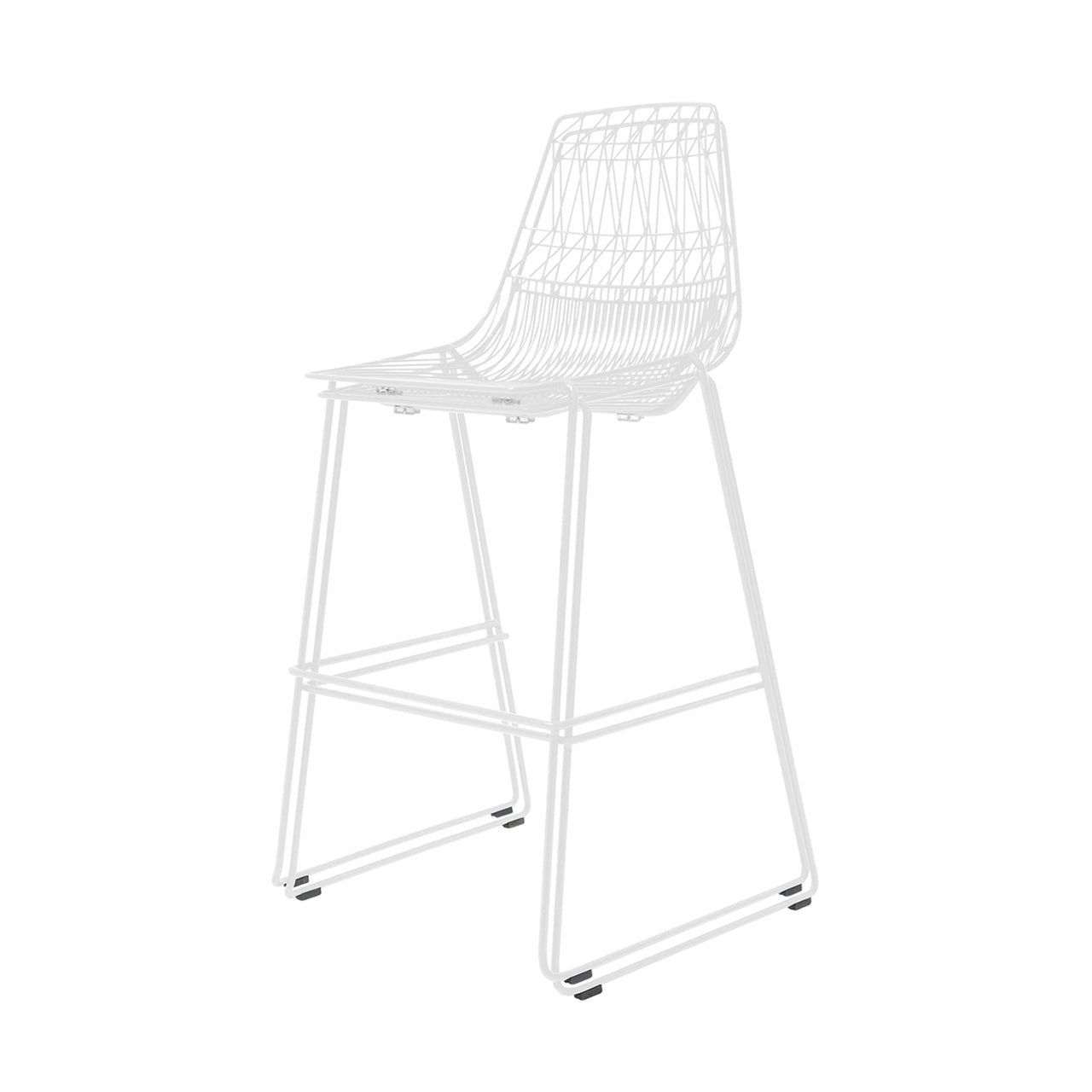 Lucy Stacking Bar + Counter Stool: Bar + White + Without Seat Pad