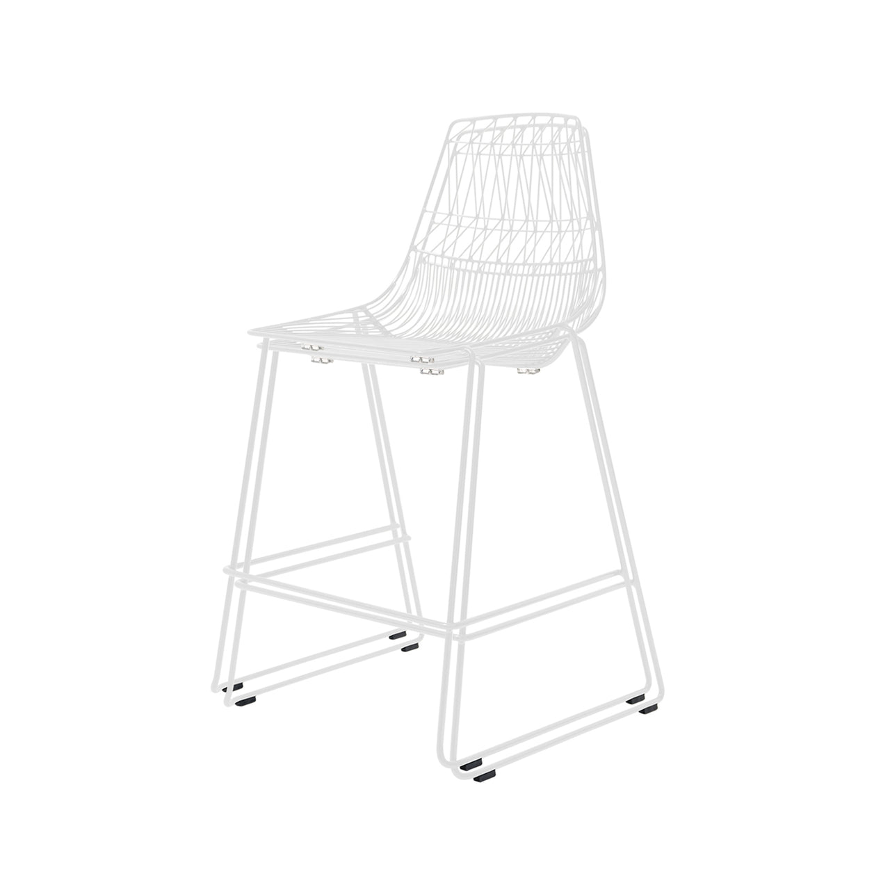 Lucy Stacking Bar + Counter Stool: Counter + White + Without Seat Pad