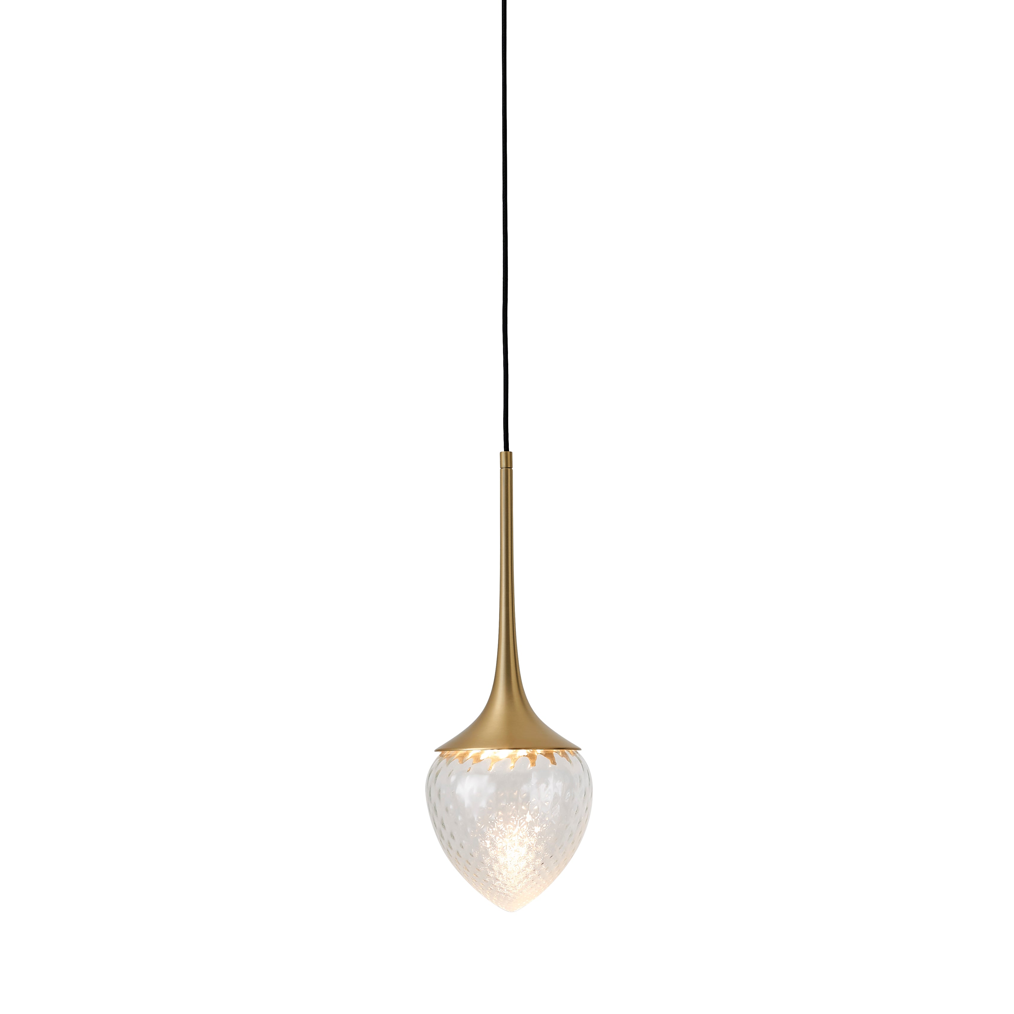 Louis Pendant: Extra Large + Satin Brass + Clear + Patterned + Black
