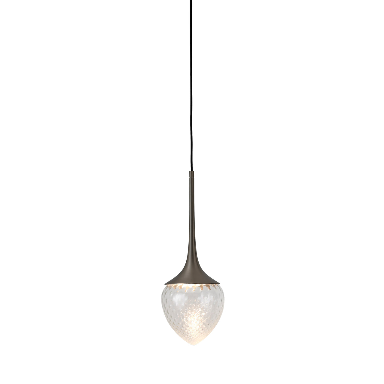 Louis Pendant: Extra Large + Satin Graphite + Clear + Patterned + Black
