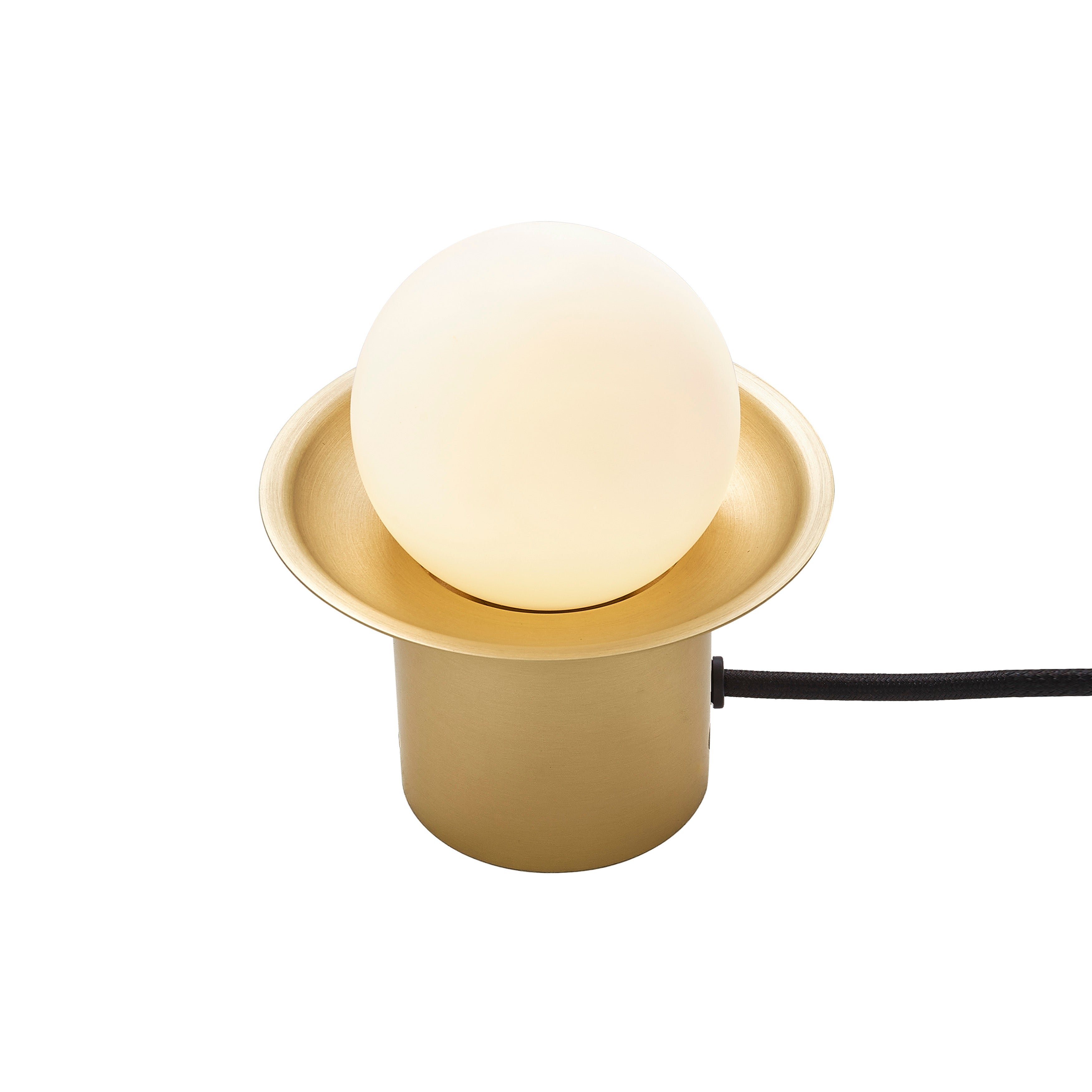 Janed Table Lamp: Satin Brass + Satin Brass