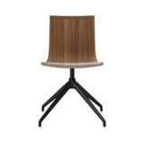 Serif Chair: 4 Star Base + Black + Walnut Stained Beech + Without Arm