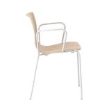 Serif Chair: Tube Legs + White + Natural Beech + With Armrest