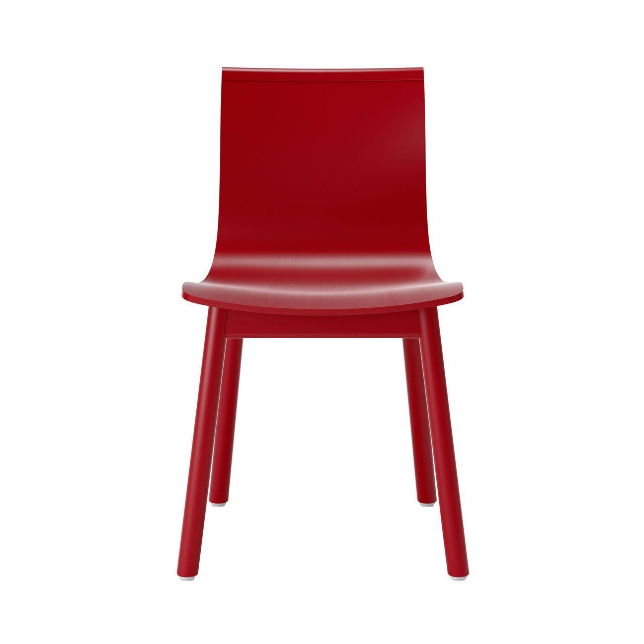 Serif Chair: Wooden Base + Red Lacquered Beech