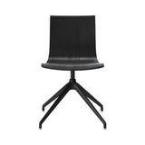 Serif Chair: 4 Star Base: Black + Black Stained Oak + Without Armrest