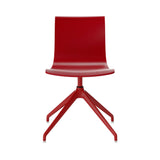 Serif Chair: 4 Star Base: Red + Red Lacquered Beech + Without Armrest