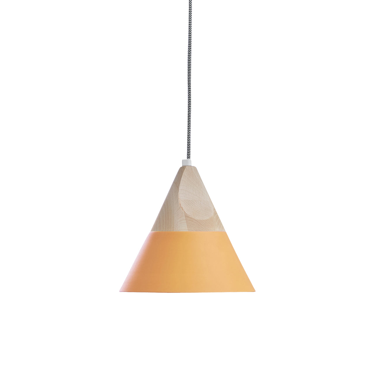 Slope Suspension Light: Small + Natural Beech + Lacquered Apricot