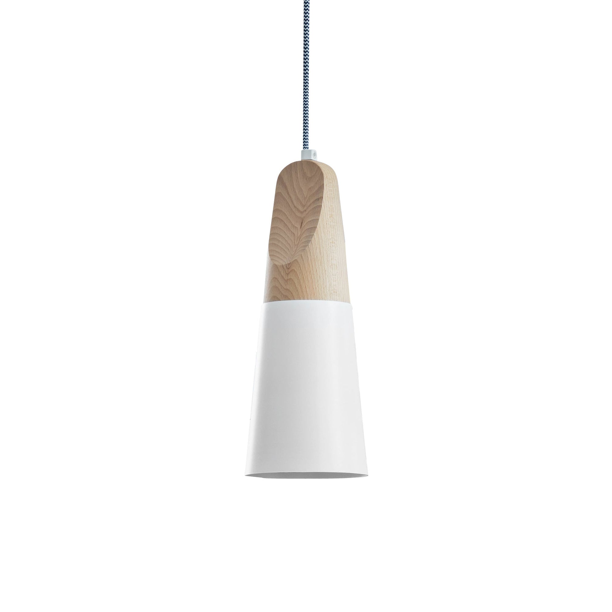 Slope Suspension Light: High + Natural Beech + Lacquered White