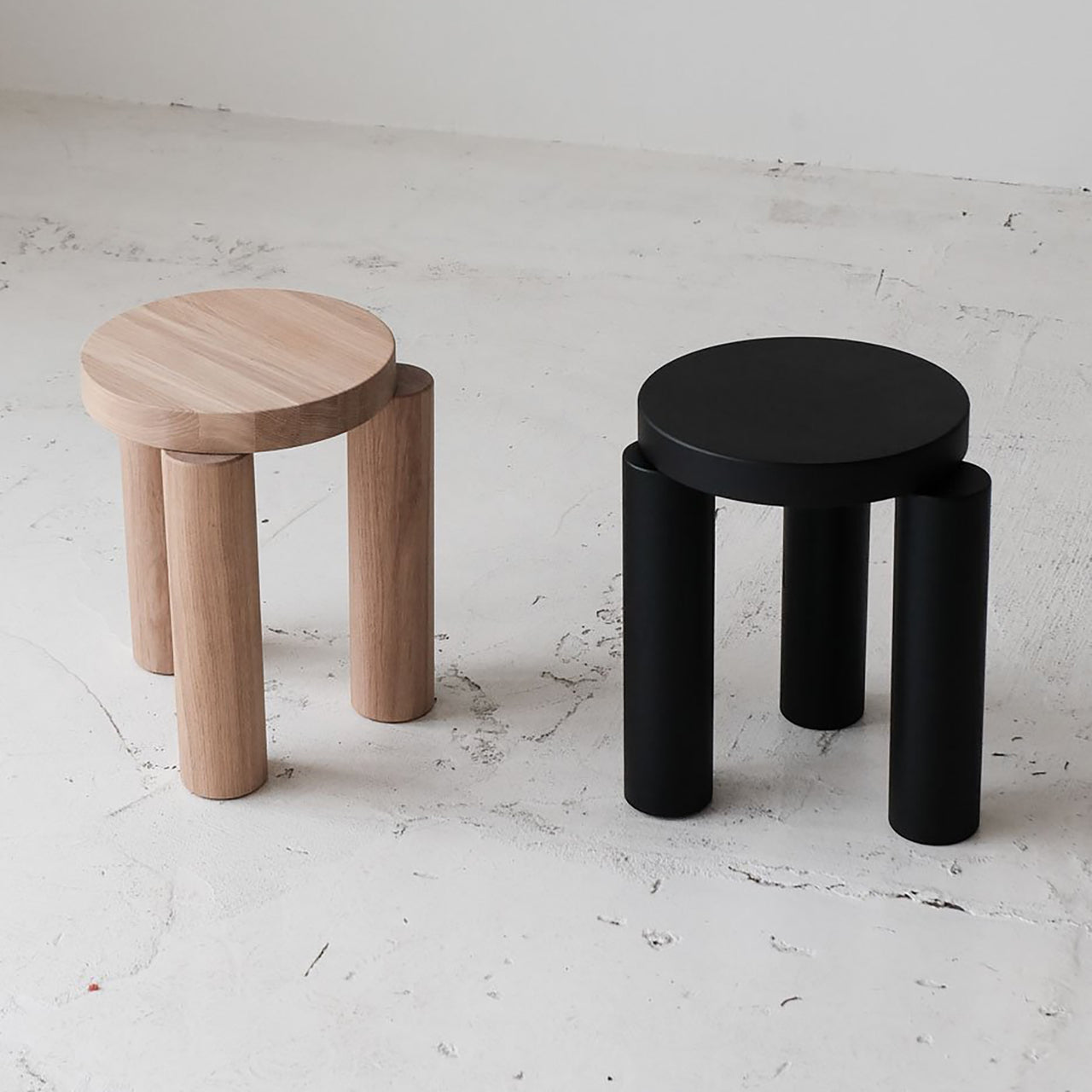 Offset Stool + Side Table
