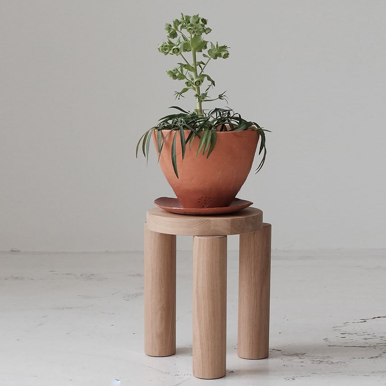 Offset Stool + Side Table