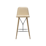 Spine Bar + Counter Stool with Back: Counter + Lacquered Oak