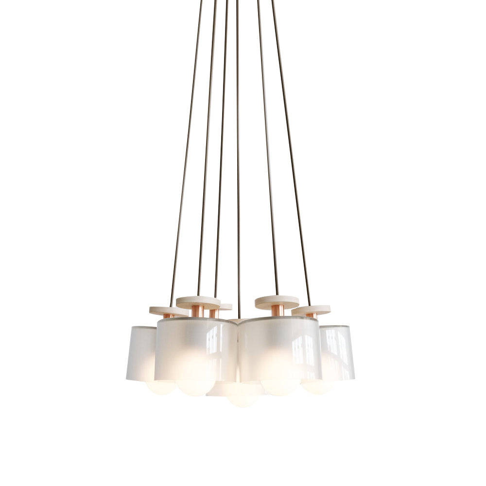 Spun Pendant Cluster: Frosted Glass + Matte White