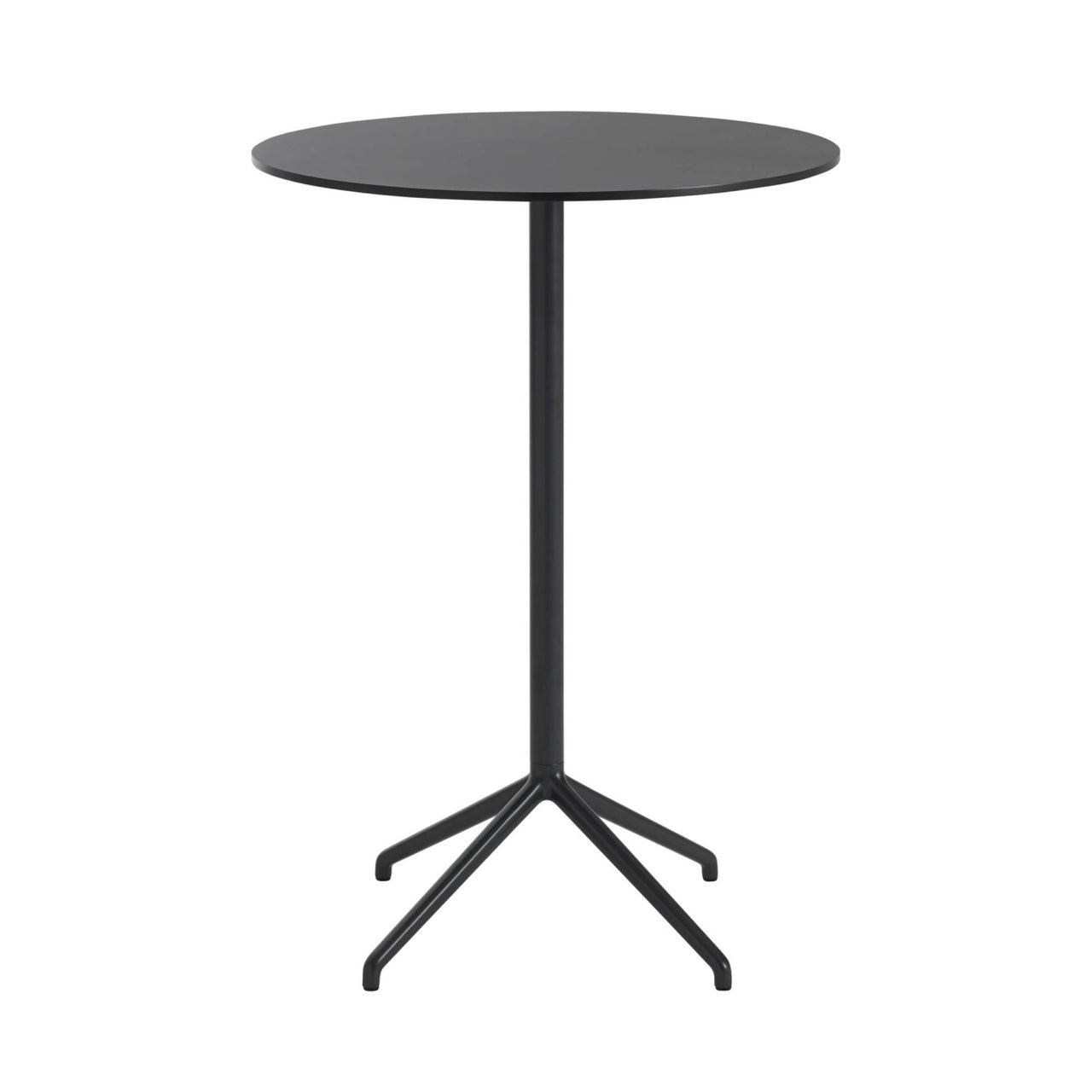 Still Cafe Round Table: Large + High + Black Nanolaminate + Anthracite Black