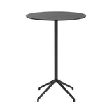 Still Cafe Round Table: Large + High + Black Nanolaminate + Anthracite Black