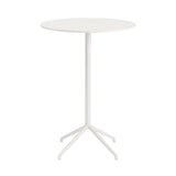 Still Cafe Round Table: Large + High + White Nanolaminate + White