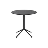 Still Cafe Round Table: Large + Low + Black Nanolaminate + Anthracite Black