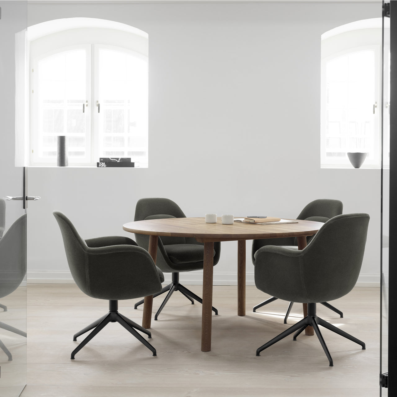 Swoon Dining Armchair: Swivel Base + LS