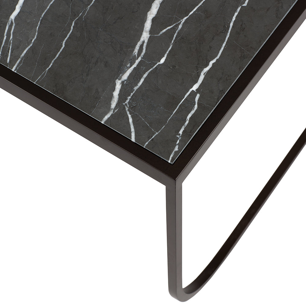 Tati Coffee Table: Square + Marble Top