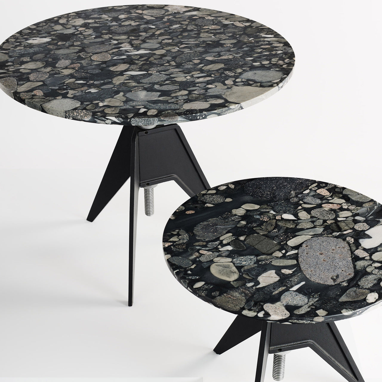 Screw Side Table: Pebble Marble
