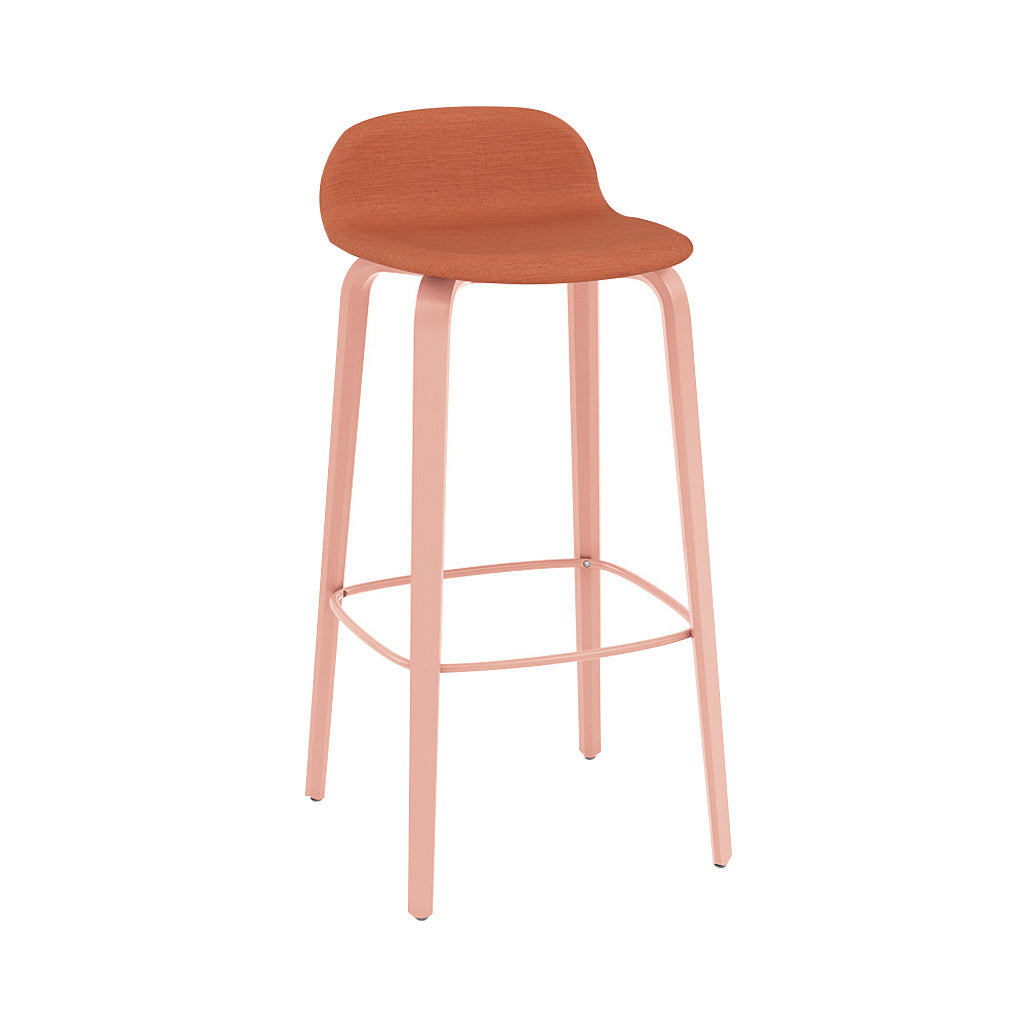 Visu Bar Stool: Upholstered + Tan Rose