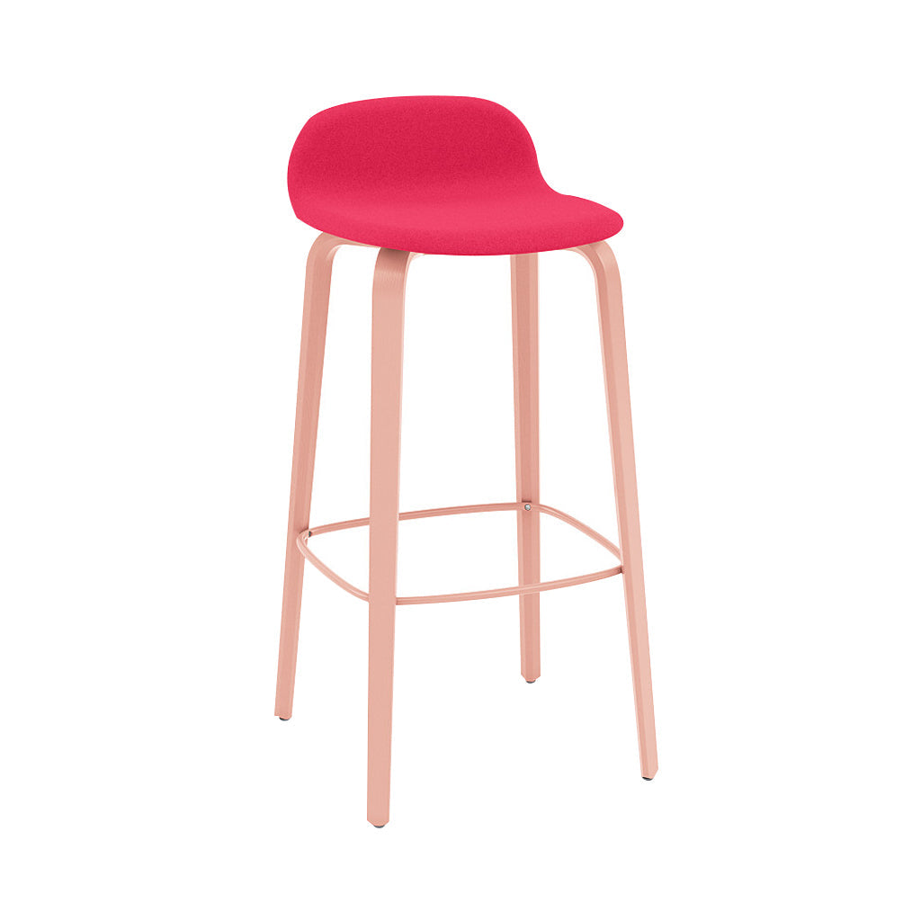 Visu Bar Stool: Upholstered + Tan Rose