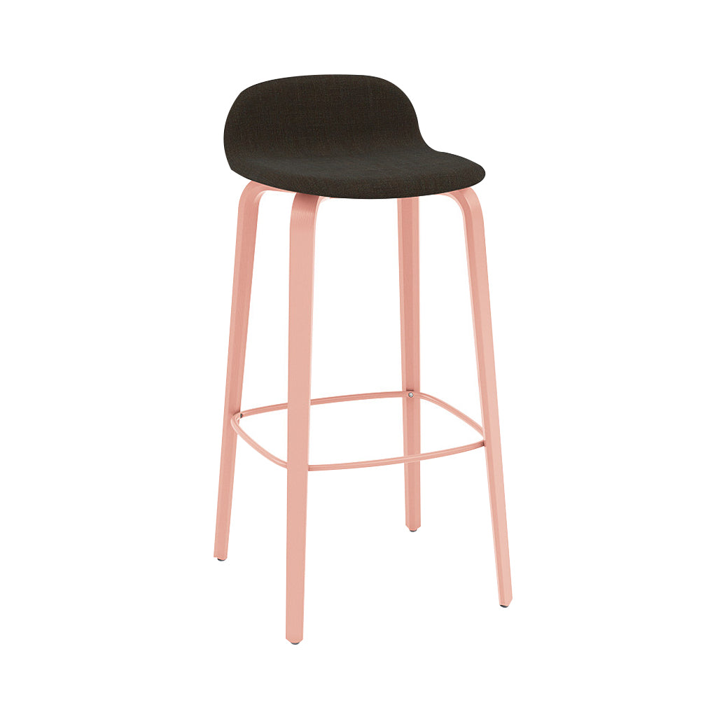 Visu Bar Stool: Upholstered + Tan Rose