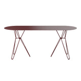 Tio Oval Dining Table: Wine Red