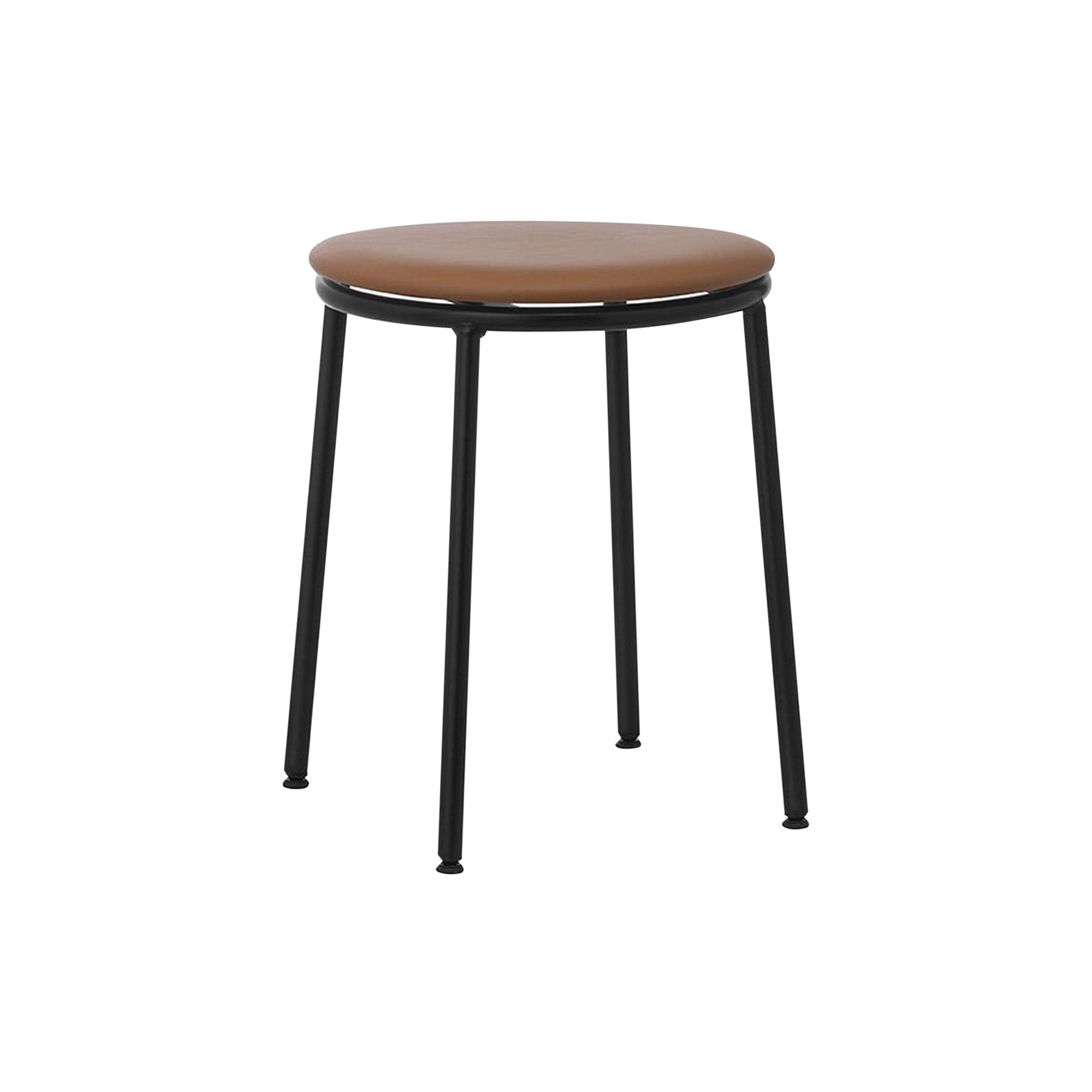 Circa Stool: Upholstered + Ultra Leather Brandy