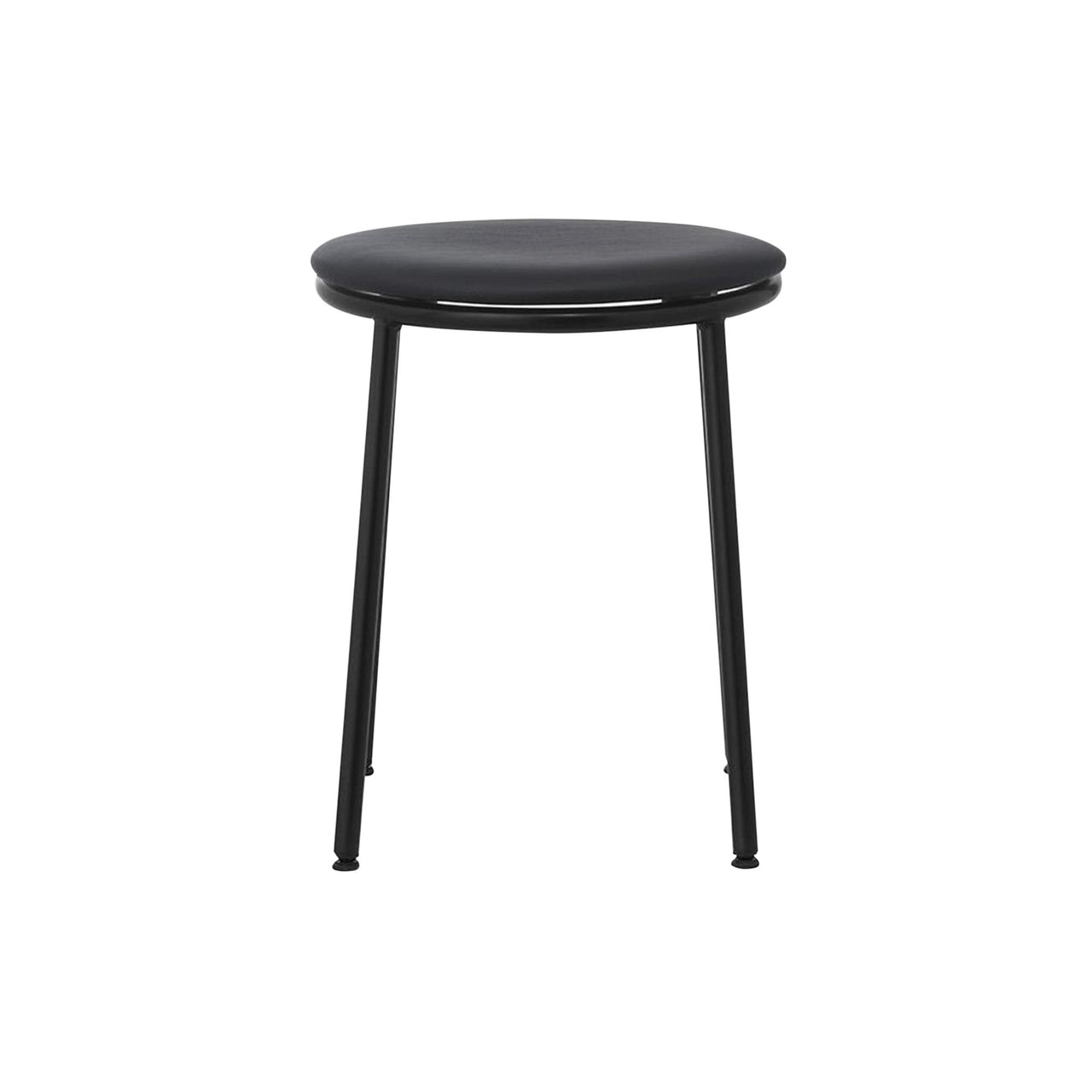 Circa Stool: Upholstered + Ultra Leather Black