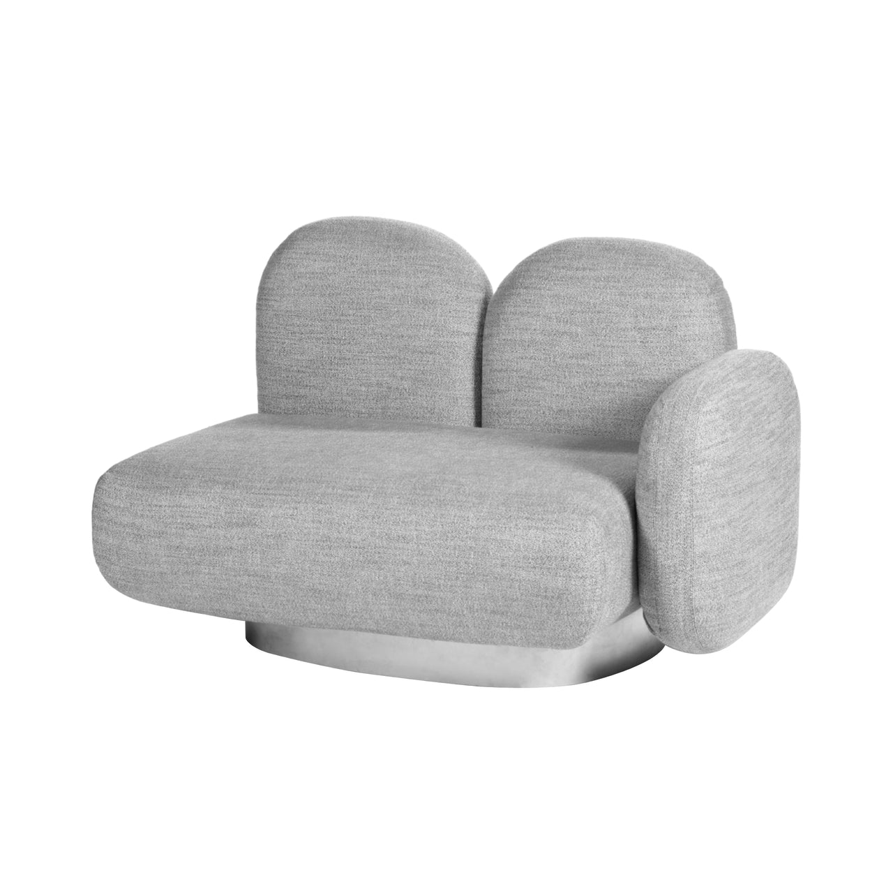 Assemble 1 Seat Sofa: Gijon Grey + With Right Arm